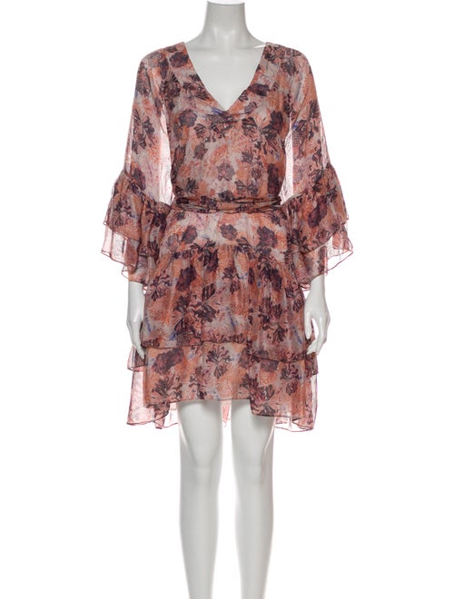 Iro Floral Print Mini Dress Orange