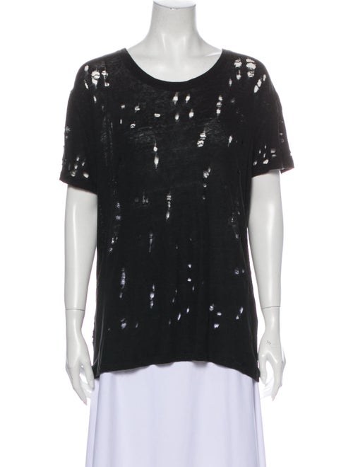 Iro Linen Scoop Neck T-Shirt Black