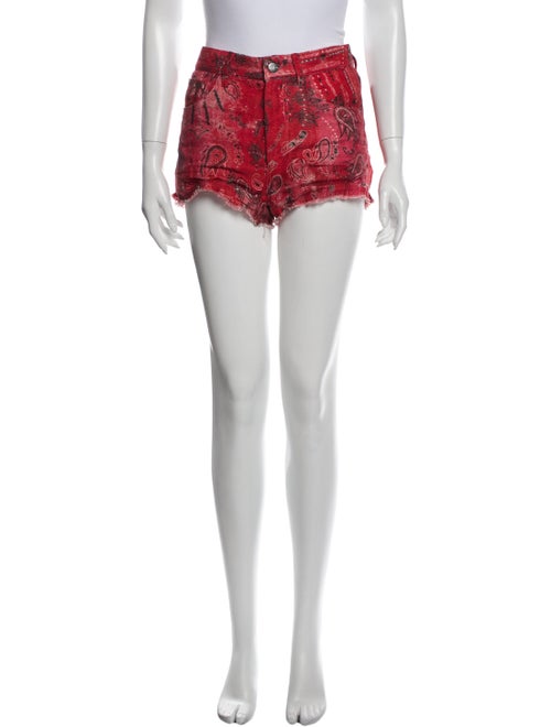Iro Linen Mini Shorts Red