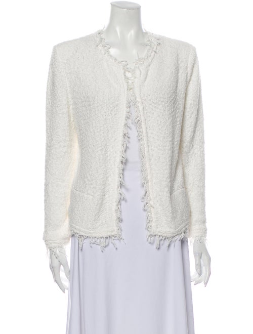 Iro Lace Pattern V-Neck Blouse White