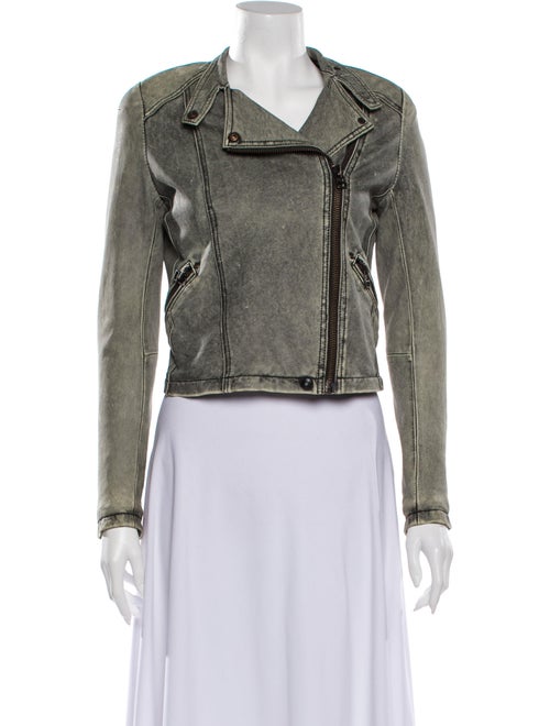 Iro Leather Biker Jacket Green