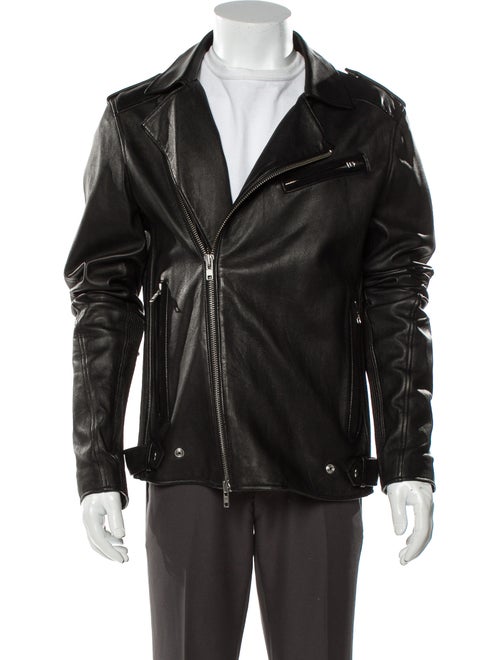 Iro Evan Lamb Leather Moto Jacket Black