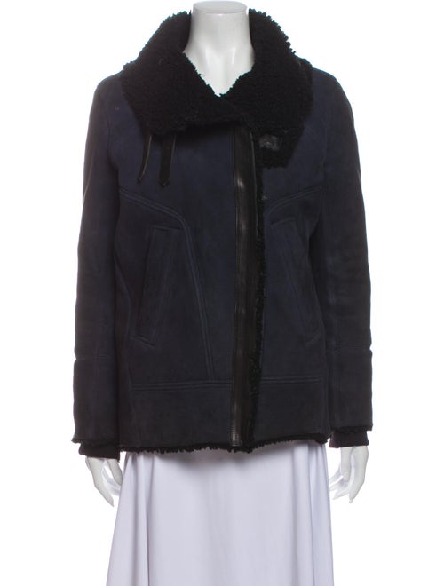 Iro Shearling Jacket Blue