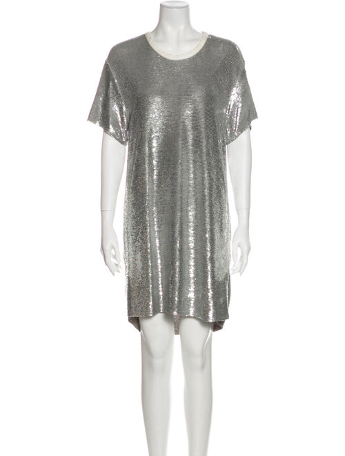 Iro Scoop Neck Mini Dress Metallic