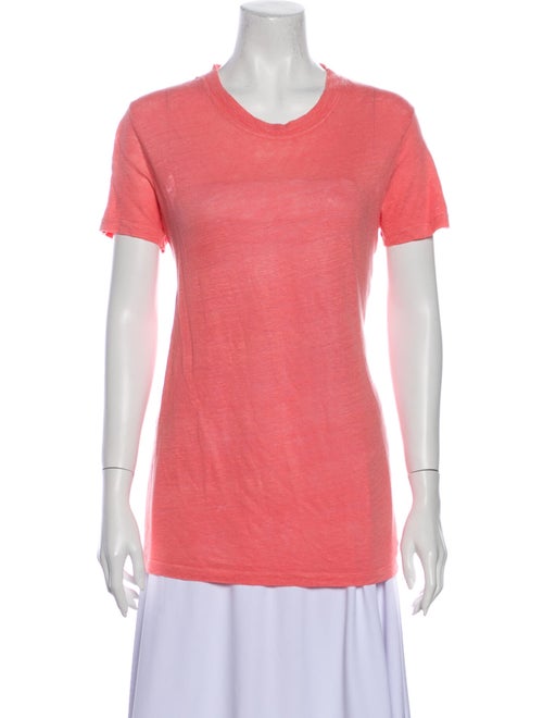 Iro Linen Crew Neck T-Shirt Orange