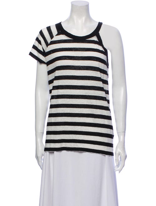 Iro Linen Striped T-Shirt Black