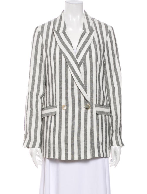 Iro Linen Striped Blazer White