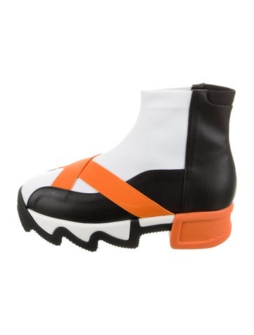 iRi Sneakers Leather Colorblock Pattern Wedge 6.5
