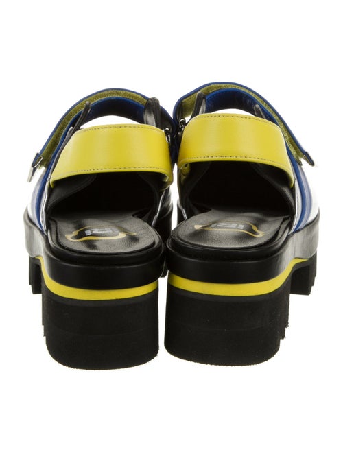 iRi Leather Colorblock Pattern Slingback Sandals