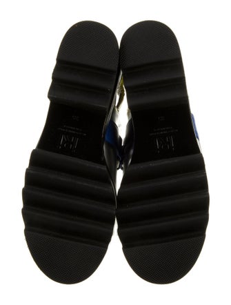 iRi Leather Colorblock Pattern Slingback Sandals