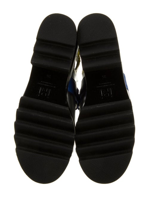 iRi Leather Colorblock Pattern Slingback Sandals