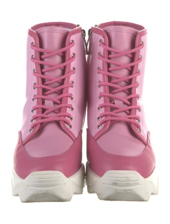 iRi Leather Colorblock Pattern Combat Boots