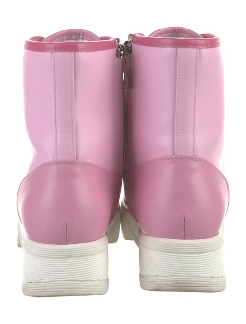 iRi Leather Colorblock Pattern Combat Boots