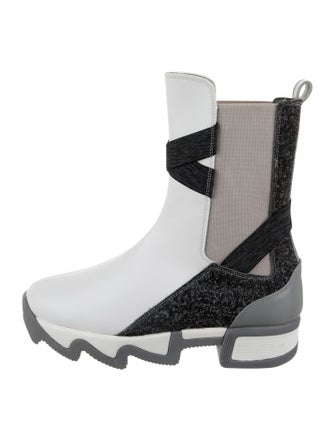 iRi Leather Colorblock Pattern Chelsea Boots
