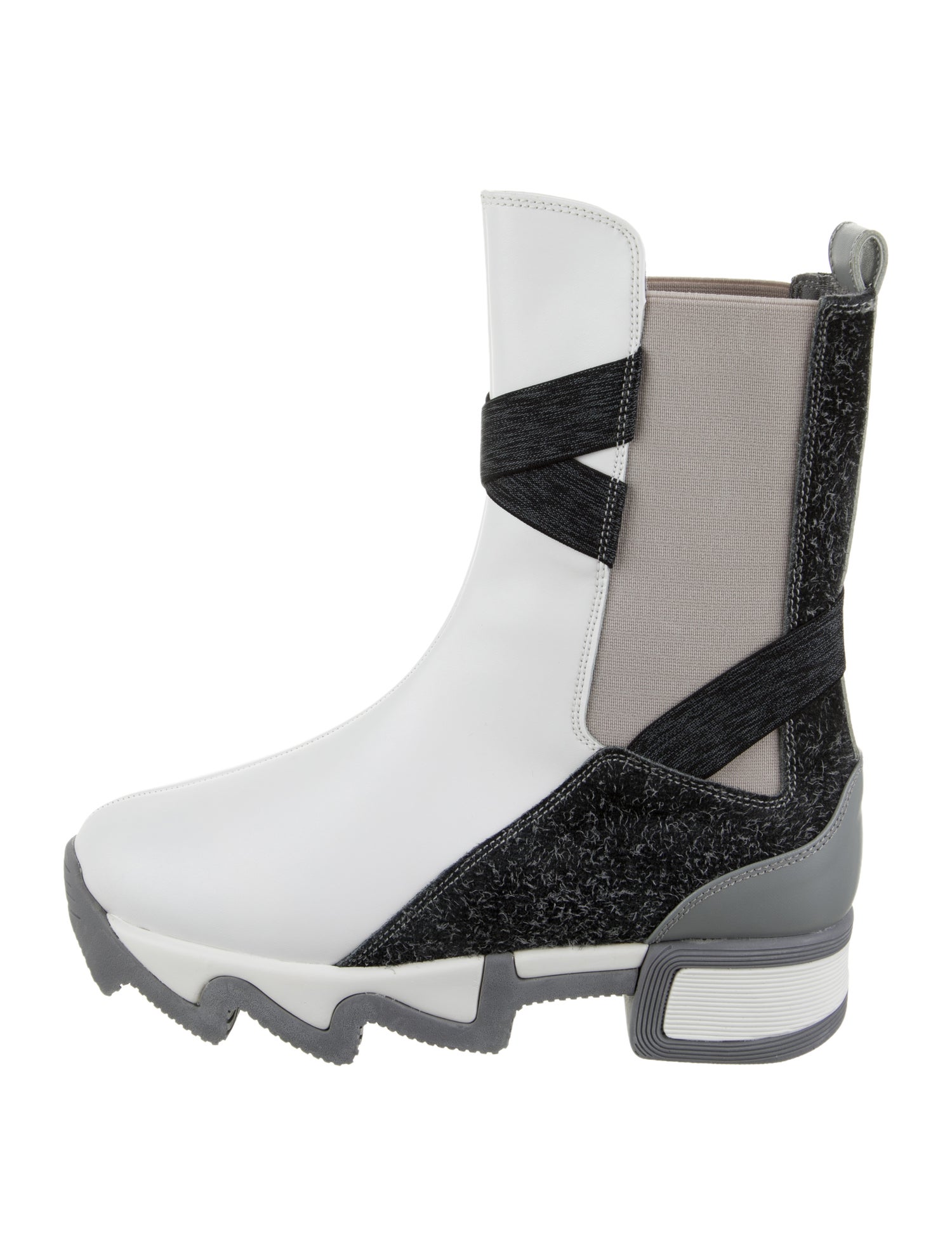 iRi Leather Colorblock Pattern Chelsea Boots
