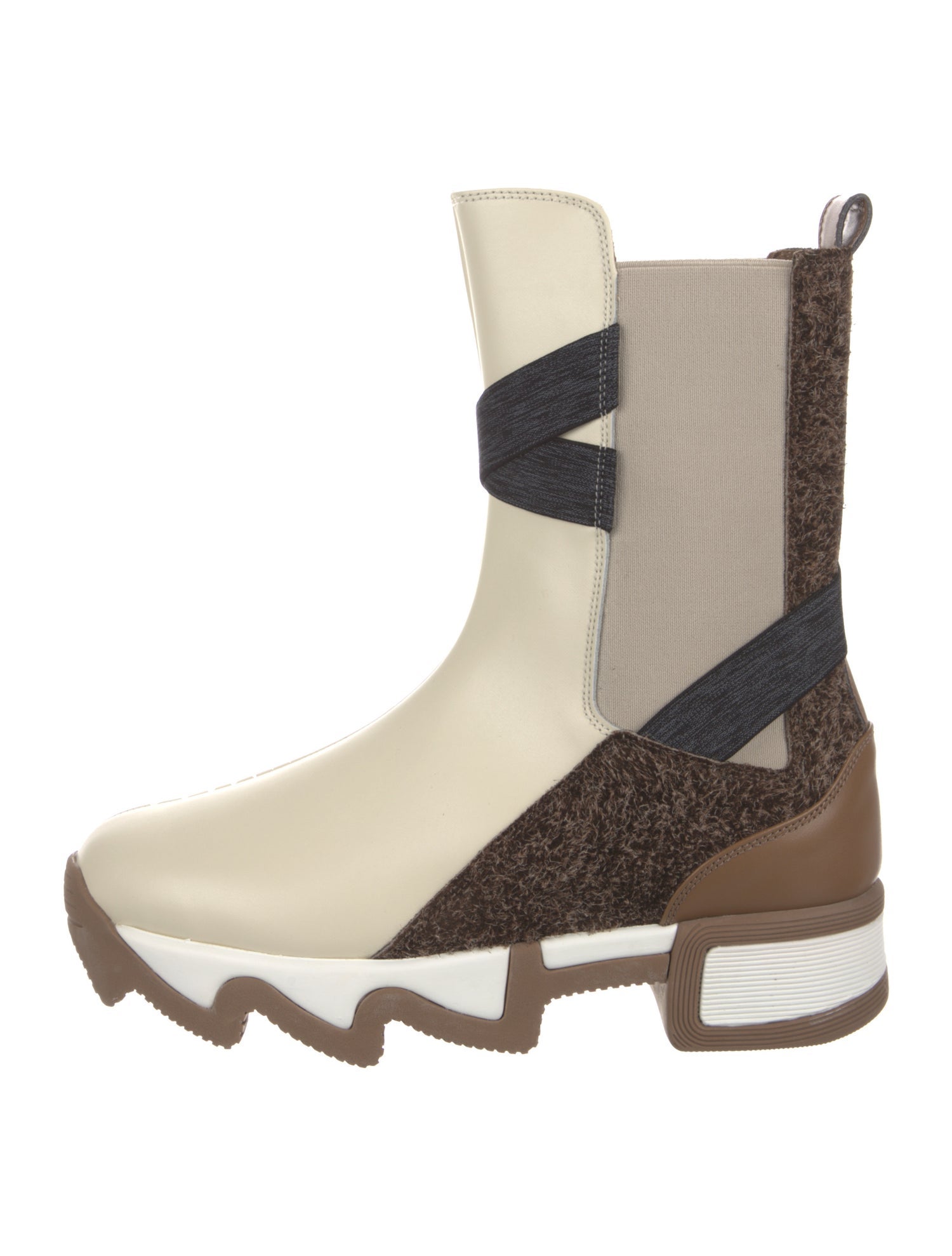 iRi Leather Colorblock Pattern Chelsea Boots