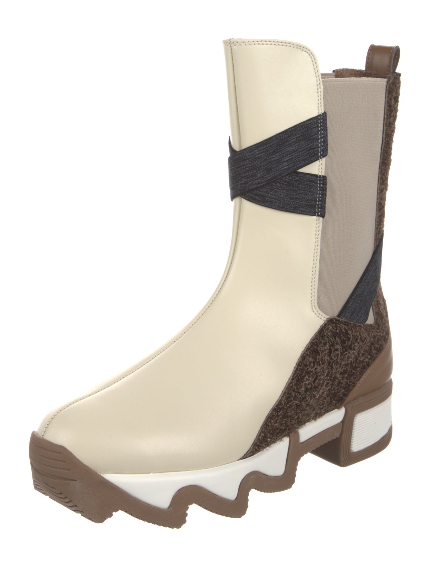 iRi Leather Colorblock Pattern Chelsea Boots