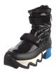 iRi Patent Leather Colorblock Pattern Lace-Up Boots
