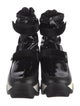 iRi Patent Leather Colorblock Pattern Lace-Up Boots