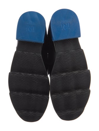 iRi Patent Leather Colorblock Pattern Lace-Up Boots