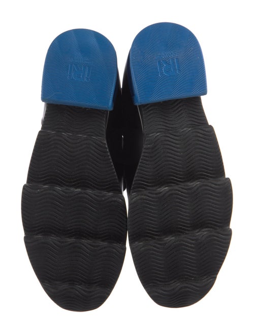 iRi Patent Leather Colorblock Pattern Lace-Up Boots