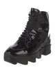 iRi Patent Leather Colorblock Pattern Combat Boots