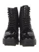 iRi Patent Leather Colorblock Pattern Combat Boots