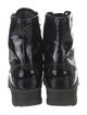 iRi Patent Leather Colorblock Pattern Combat Boots