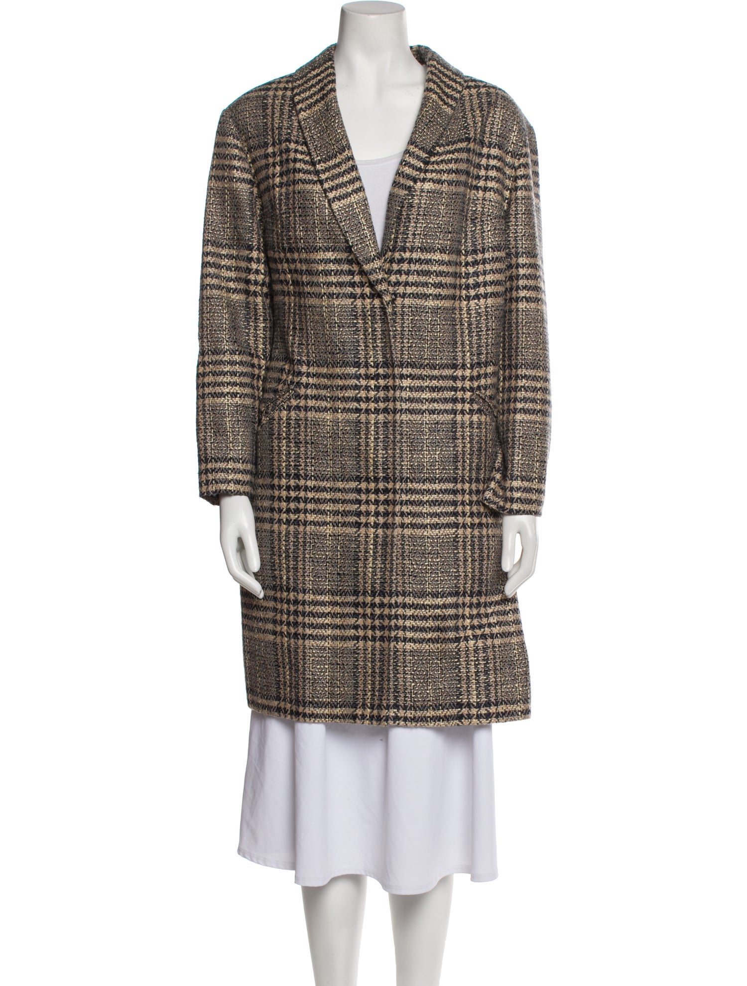 Iris & Ink Plaid Print Coat