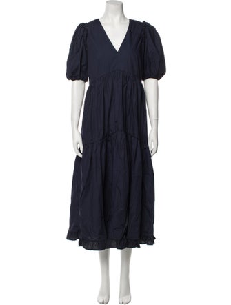 Iris & Ink V-Neck Long Dress