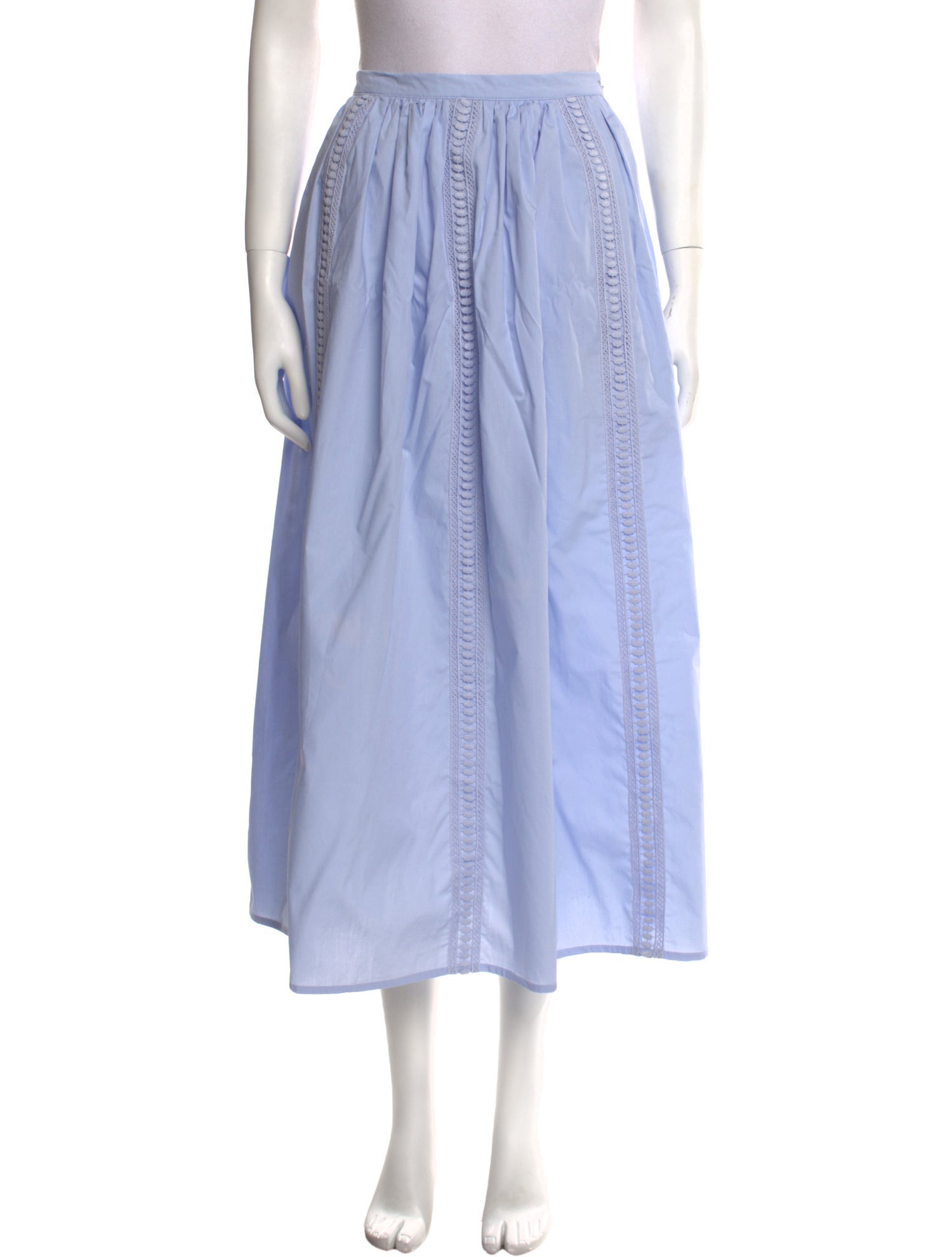 Iris & Ink Embroidered Accent Midi Length Skirt