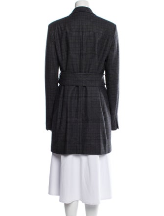 Iris & Ink Plaid Print Peacoat