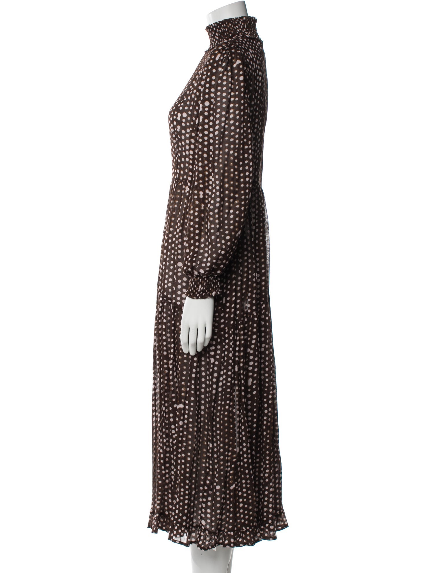 Iris & Ink Polka Dot Print Long Dress