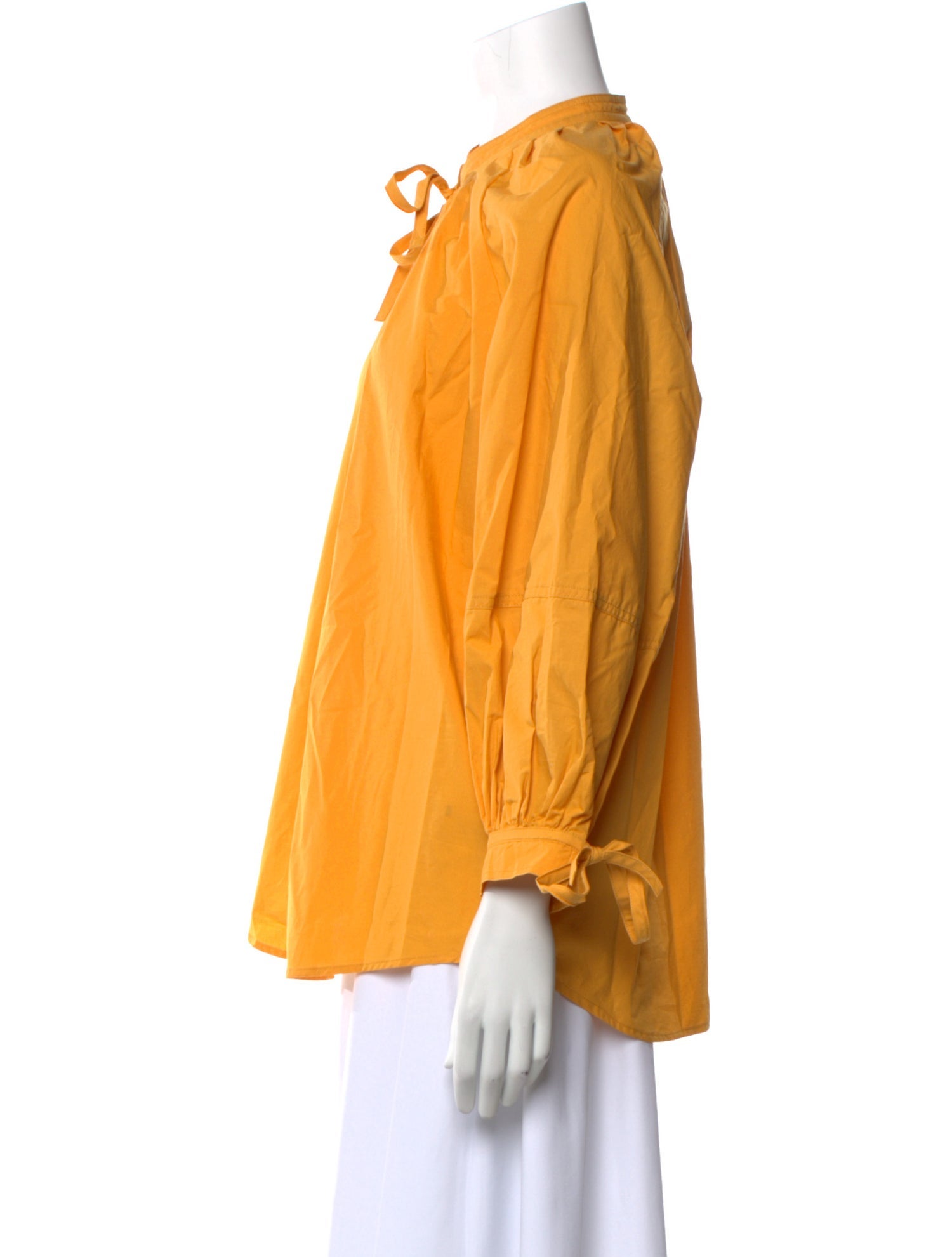 Iris & Ink Tie Neck Three-Quarter Sleeve Blouse w/ Tags