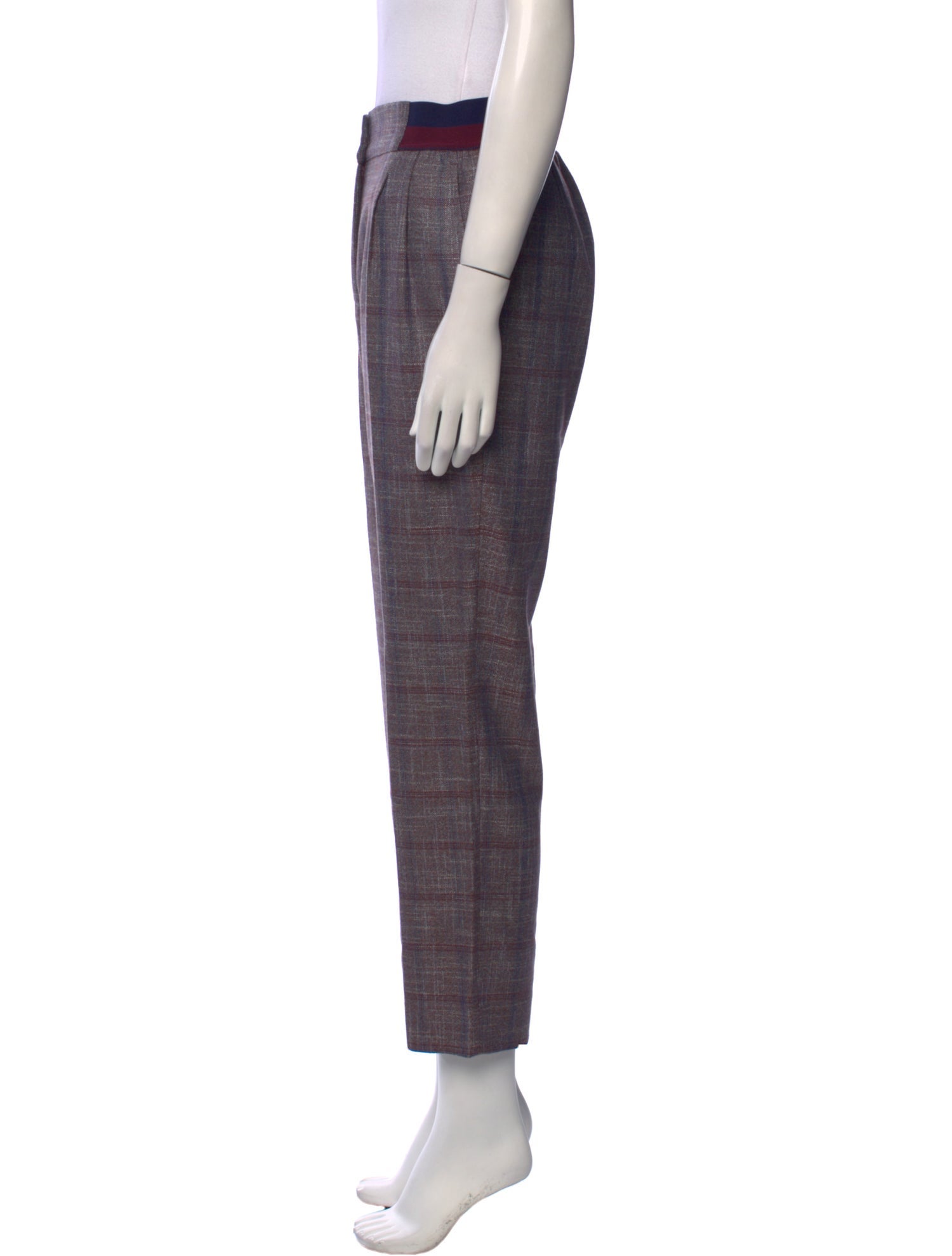 Iris von Arnim Plaid Print Straight Leg Pants