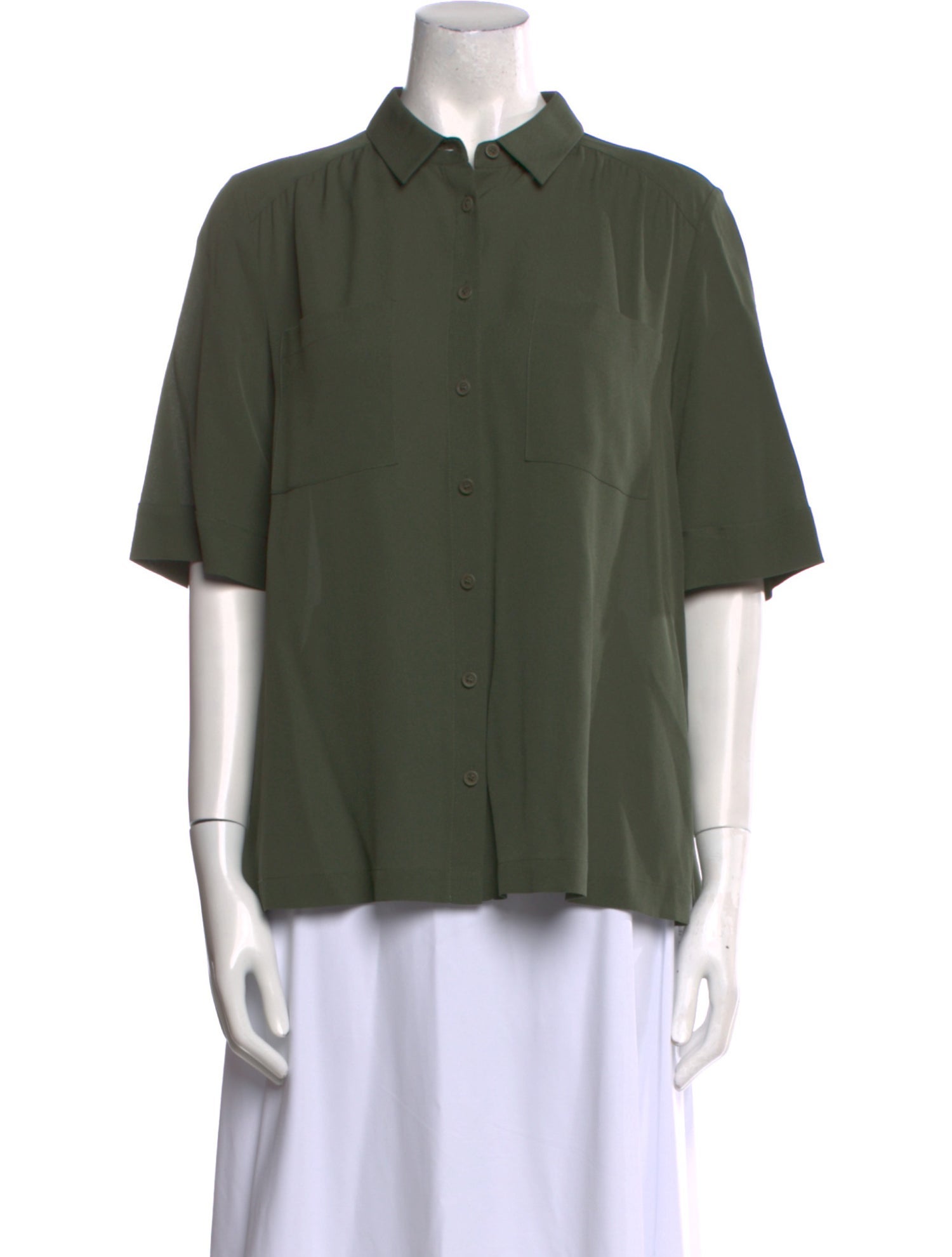 Iris von Arnim Silk Short Sleeve Button-Up Top
