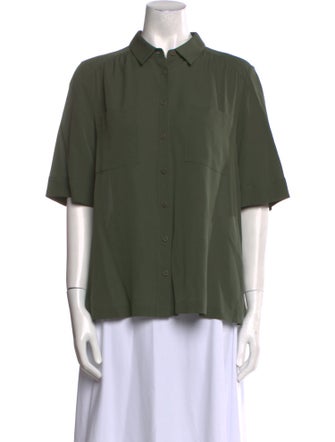 Iris von Arnim Silk Short Sleeve Button-Up Top