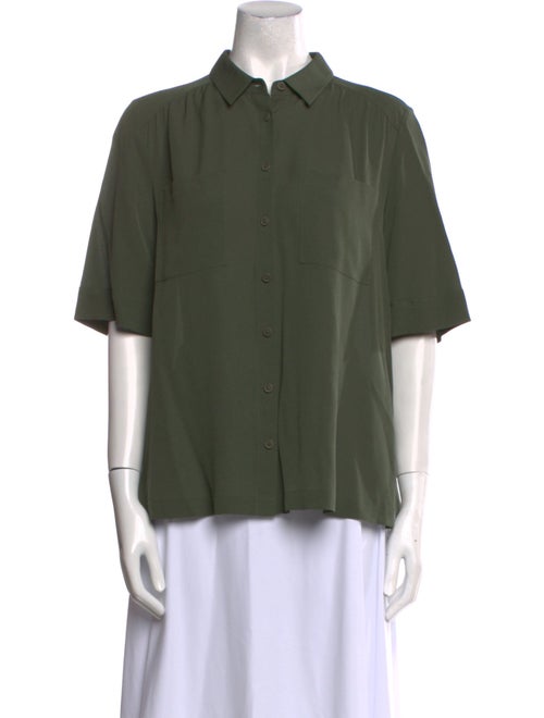Iris von Arnim Silk Short Sleeve Button-Up Top
