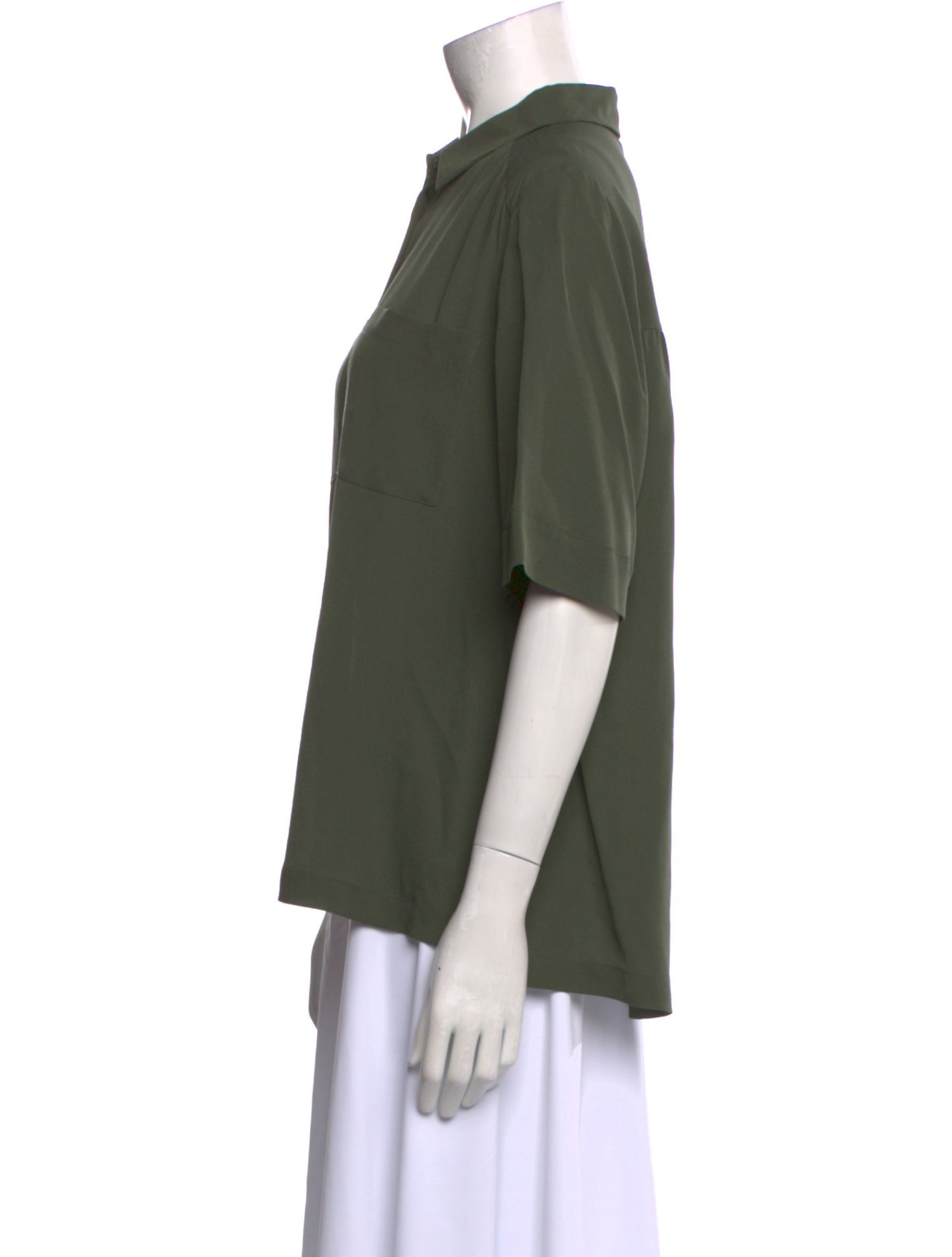 Iris von Arnim Silk Short Sleeve Button-Up Top