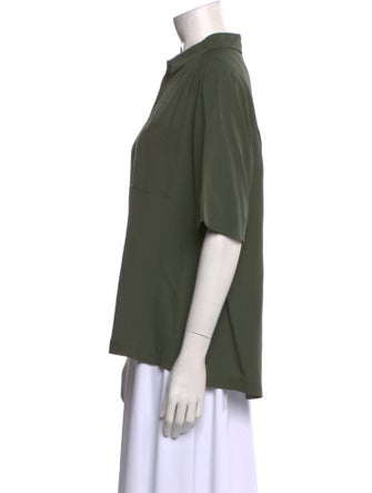 Iris von Arnim Silk Short Sleeve Button-Up Top