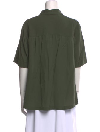Iris von Arnim Silk Short Sleeve Button-Up Top