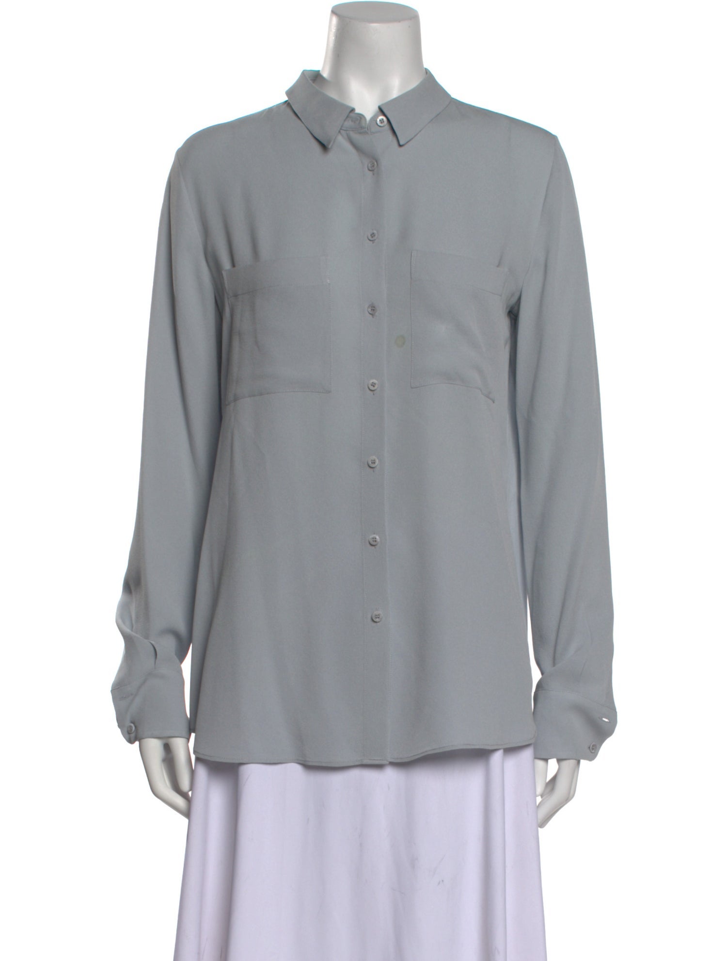 Iris von Arnim Silk Long Sleeve Button-Up Top