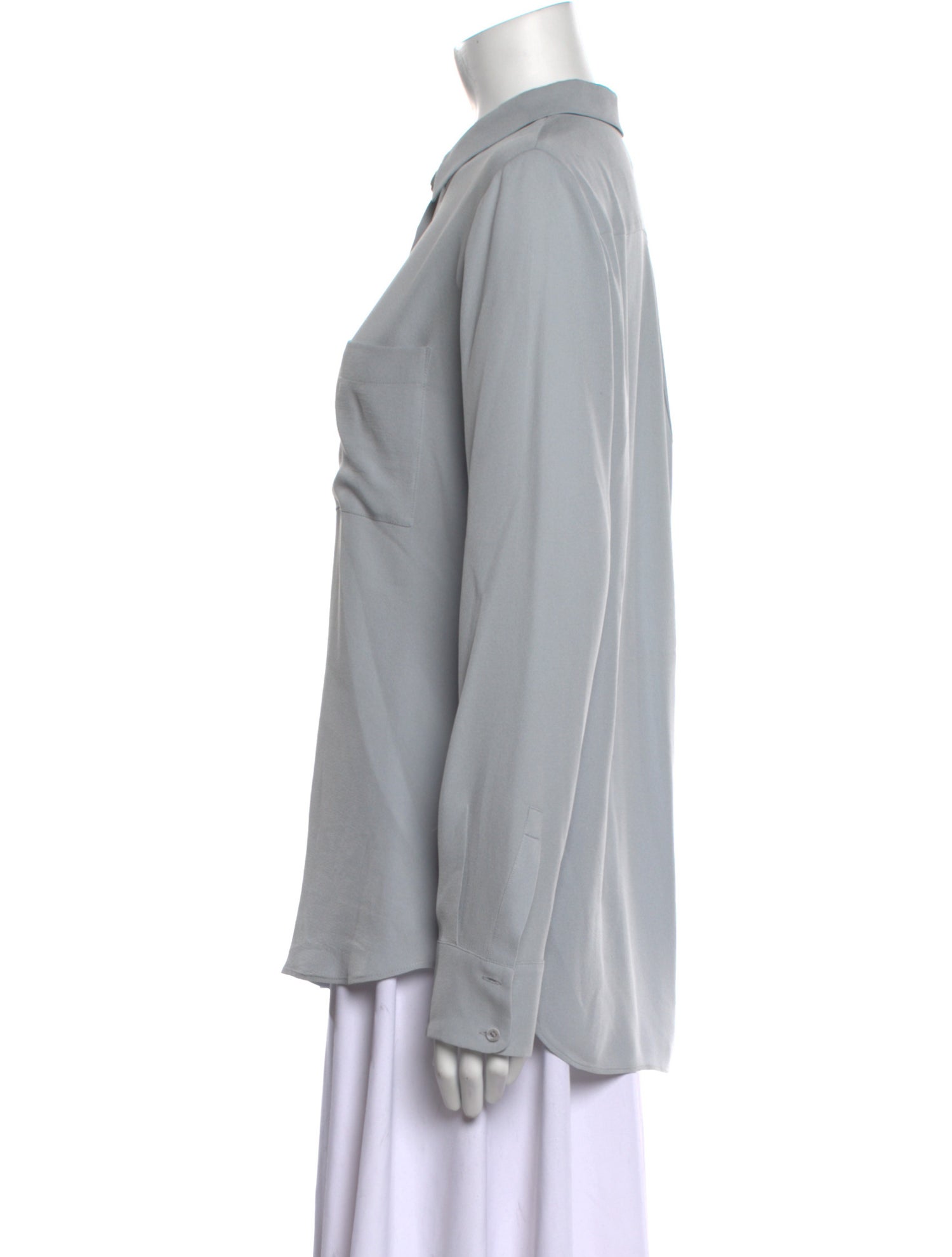 Iris von Arnim Silk Long Sleeve Button-Up Top