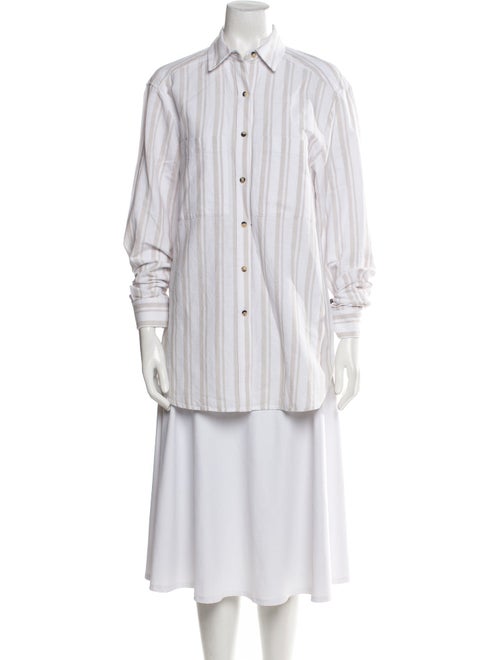 Iris von Arnim Striped Long Sleeve Button-Up Top
