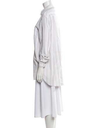 Iris von Arnim Striped Long Sleeve Button-Up Top