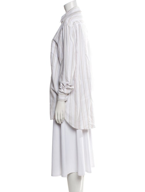 Iris von Arnim Striped Long Sleeve Button-Up Top
