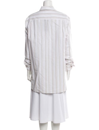 Iris von Arnim Striped Long Sleeve Button-Up Top
