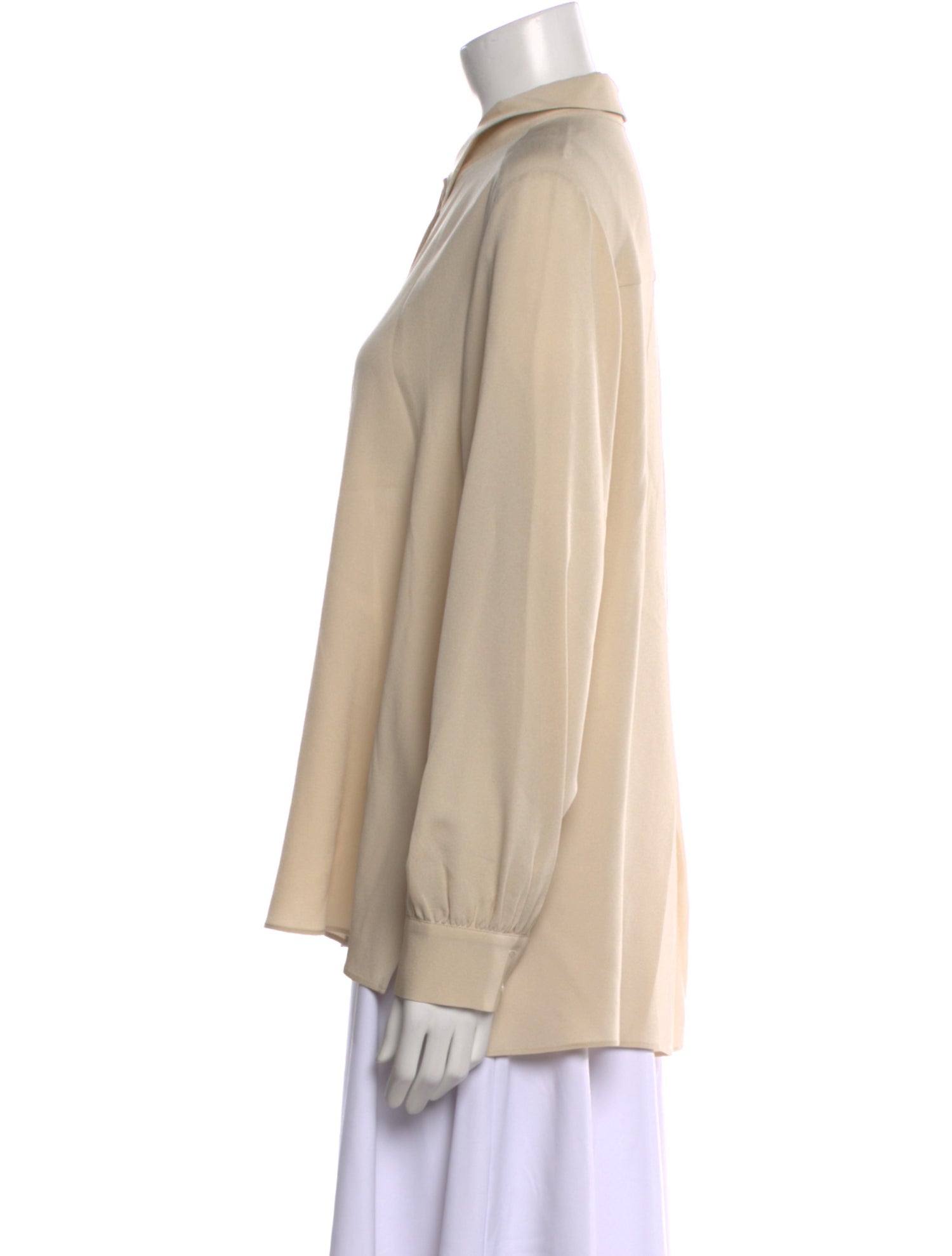 Iris von Arnim Silk Long Sleeve Button-Up Top