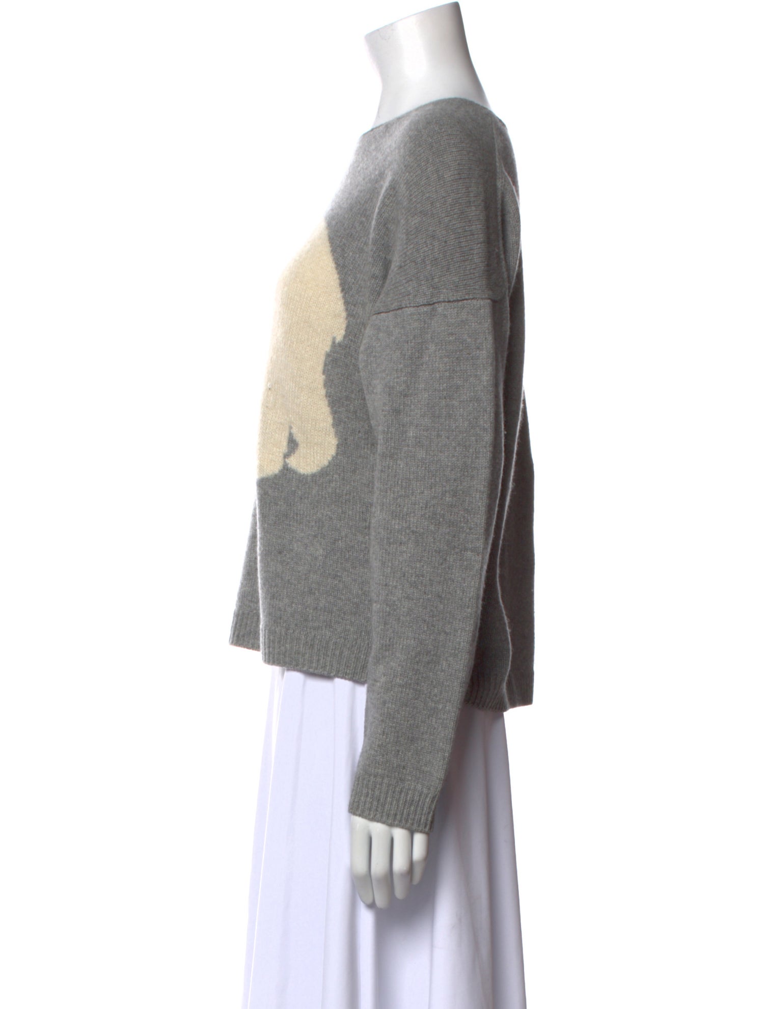 Iris von Arnim Graphic Print Bateau Neckline Sweater