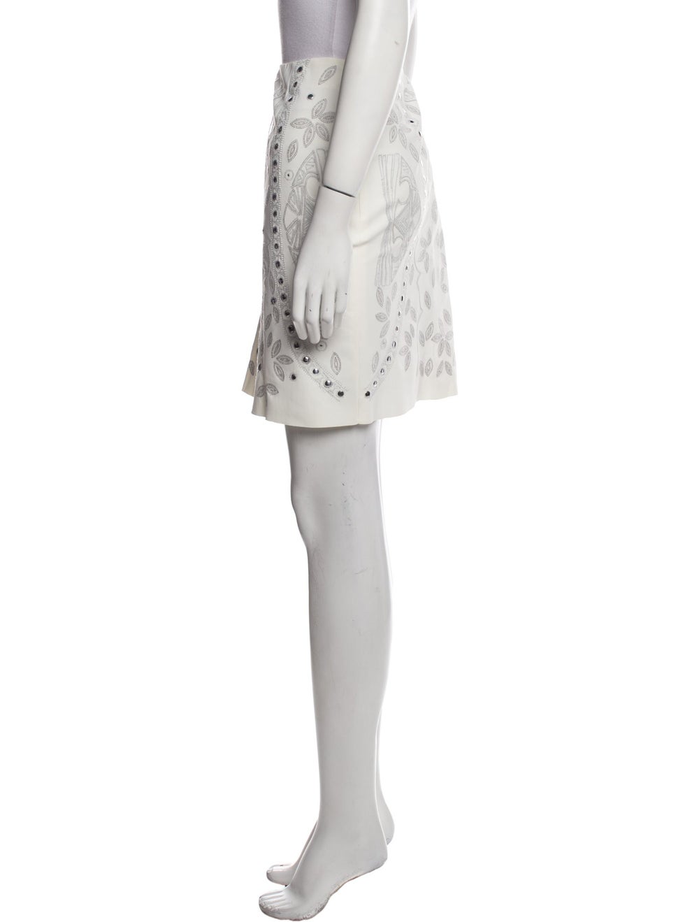 Irié Irié Skirt White Printed Embroidered & Studd… - image 2